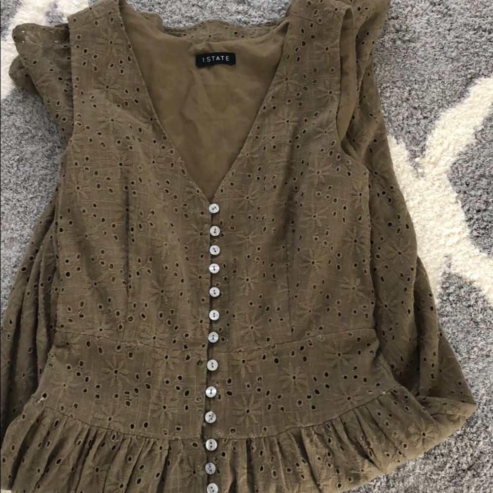 1. STATE Dress in green